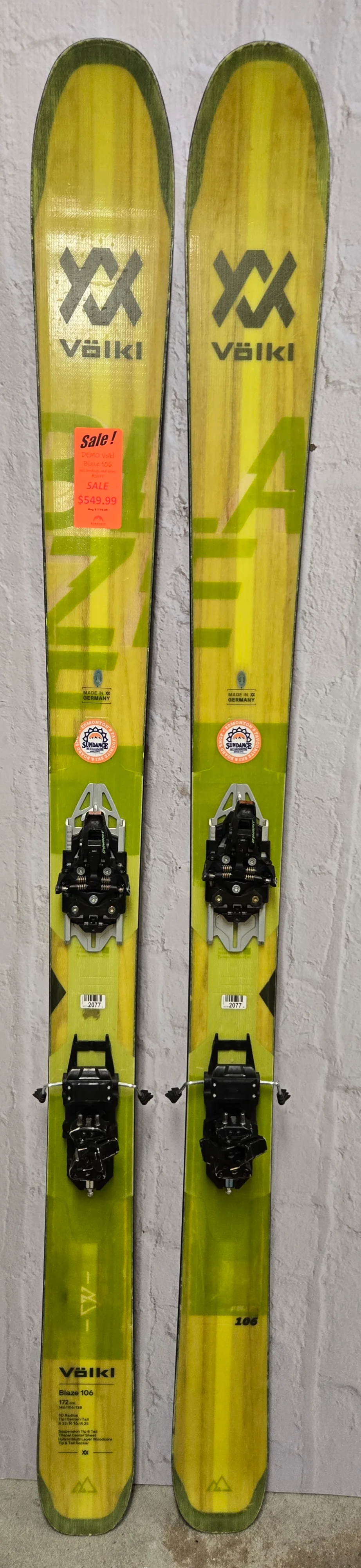 Volkl Blaze 106 w/Dynafit Radical ST10 Demo - Image 3